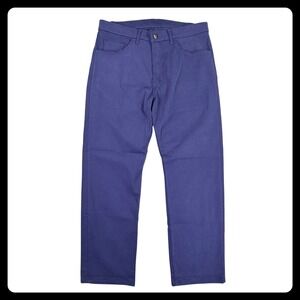 Tom James Blue Delta Pants Men 34x28 Blue Cotton Blend 5-Pocket Straight Leg